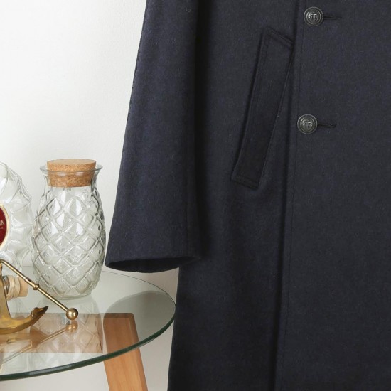 Men's Winter Cotton Peacoat, Reefer Jacket, Padded Canvas, Plain Navy Blue  - THE NAUTICAL COMPANY UK