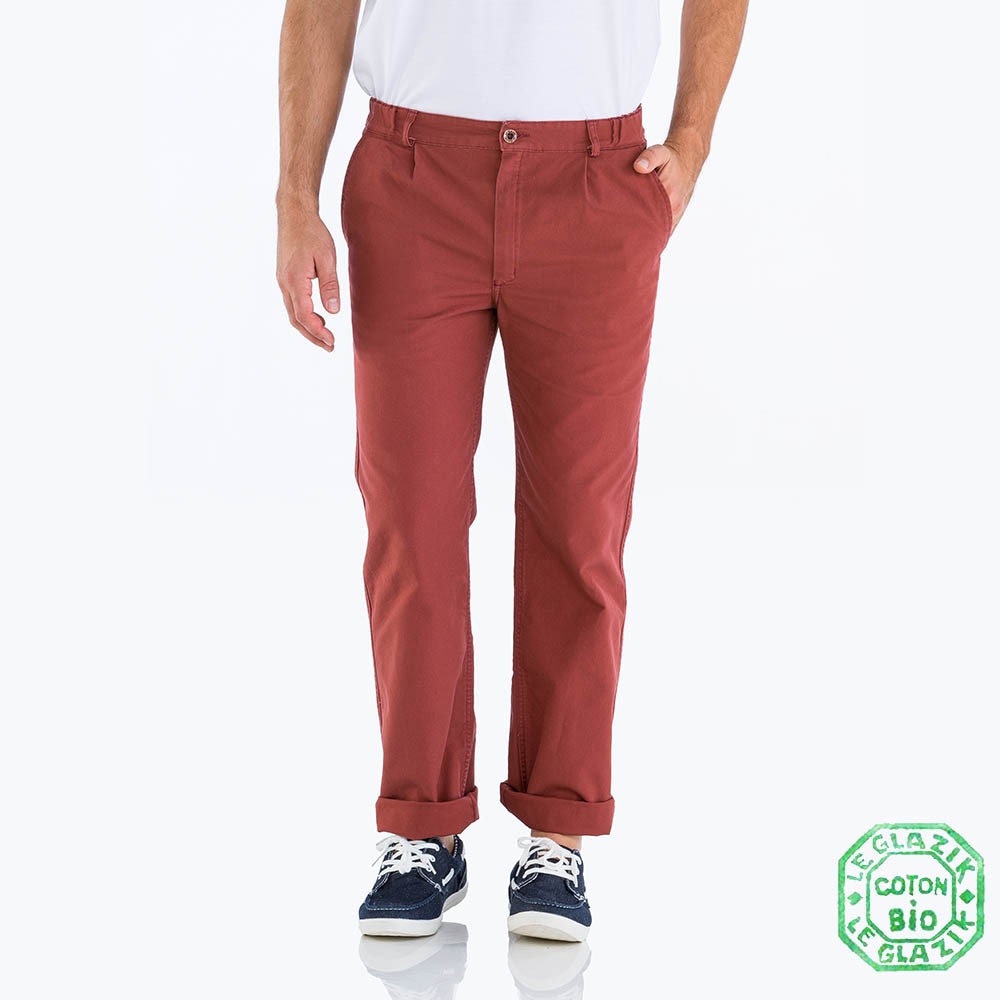 Chino pour homme en rouge