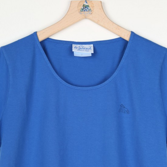 Zéa, T-shirt 100% coton avec logo Le Glazik Bleu femme