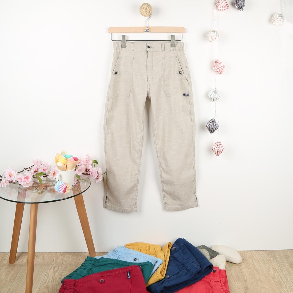 Peasant Pants for Women Summer Beach Cotton Linen Capris 3/4