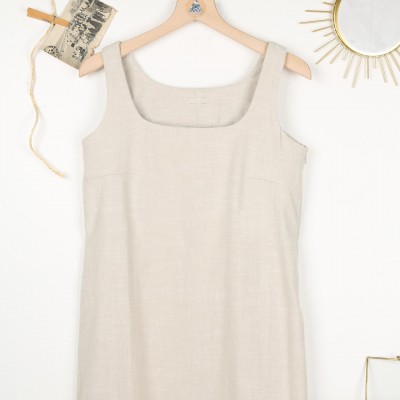 Mirza, linen and cotton sleeveless dress