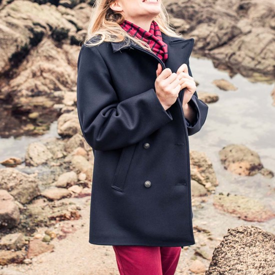 Women Marine Authentic Pea Coat Le Glazik Mode Made in France